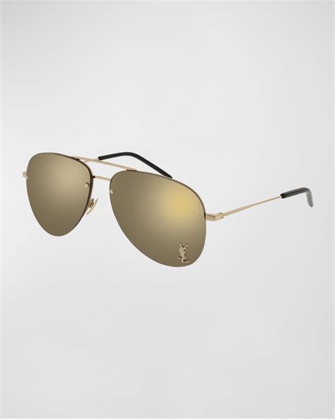 Saint Laurent Classic 11 Monochromatic Aviator Sunglasses